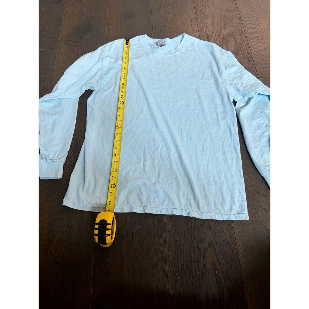 Gildan Heavy Cotton Long Sleeve Crewneck T-Shirt, Light Blue, Size Large - Picture 5 of 6